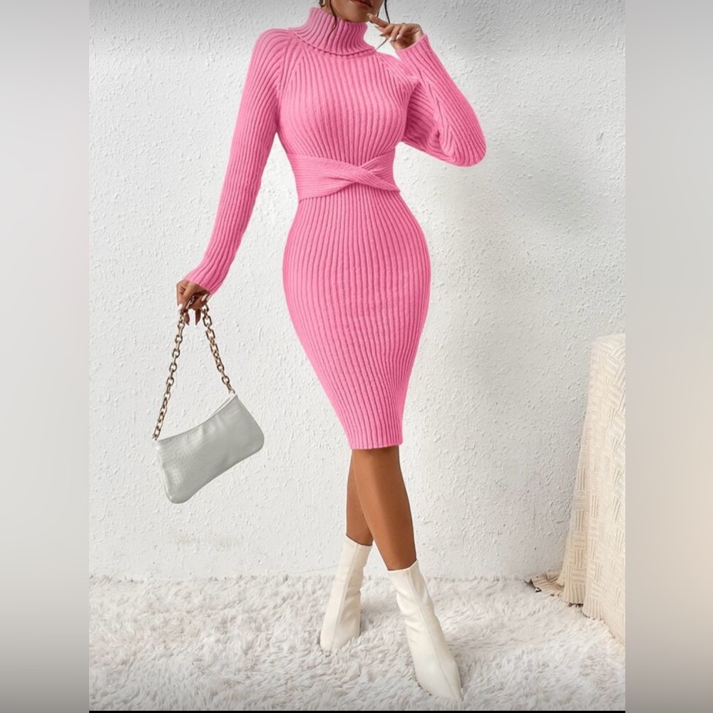 SHEIN Pink Long Sleeve Dress